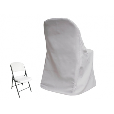 White Lifetime Poly Chair Cover - Folding Chair