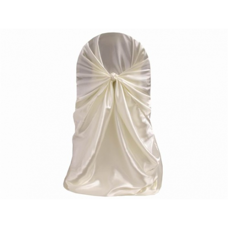 Ivory Satin Universal Chair Cover