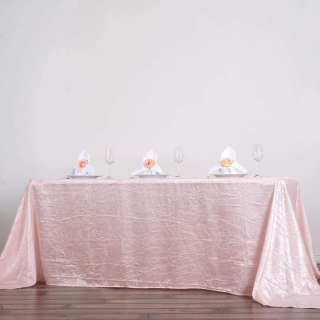 Blush Crinkle Taffetta 90x132 inch Table Cover