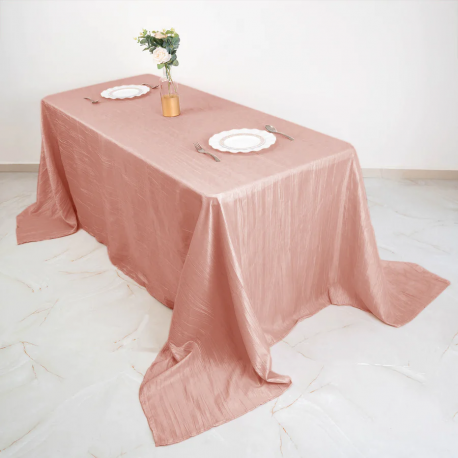 Dusty Rose Crinkle Taffeta 90x132 inch Table Cover
