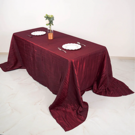 Burgundy Crinkle Taffeta 90x132 inch Table Cover