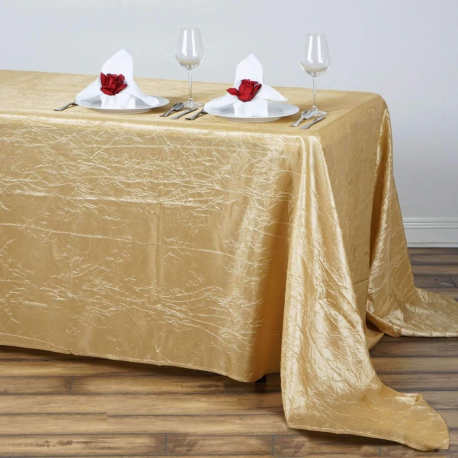 Champagne Crinkle Taffeta 90x132 inch Table Cover