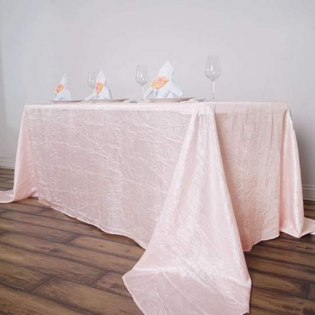 Blush Crinkle Taffeta 90x156 inch Table Cover