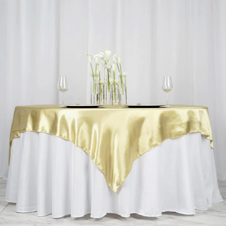 Champagne Satin Overlay 72x72 inches