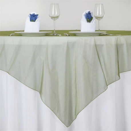 Willow Green Organza Overlay 72x72 inches