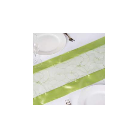 Apple Green Embroidered Table Runner