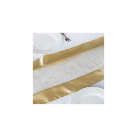 Champagne Embroidered Table Runner