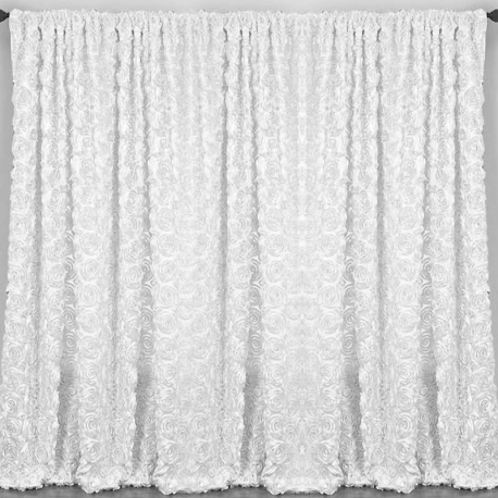 Backdrop Panel - White Satin Roses