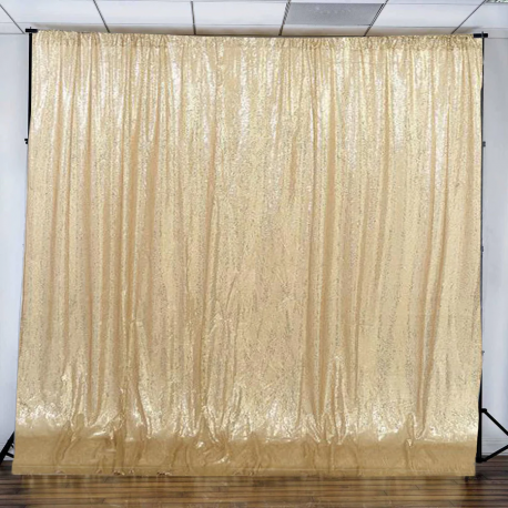 Backdrop Panel - Champagne Sequin with Chiffon Layer