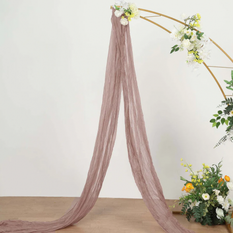 Dusty Rose Gauze Cheesecloth Arch Drapery