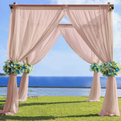 Backdrop Blush Rose Gold Sheer Curtain Panel