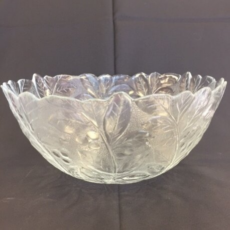 Glass 1 Gallon Punch bowl - leaf pattern