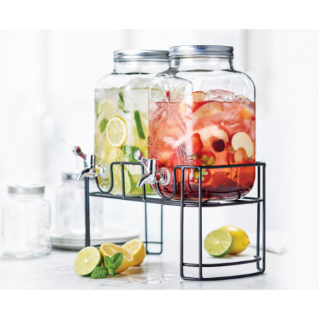 Drink Dispenser Dual - Glass - On stand