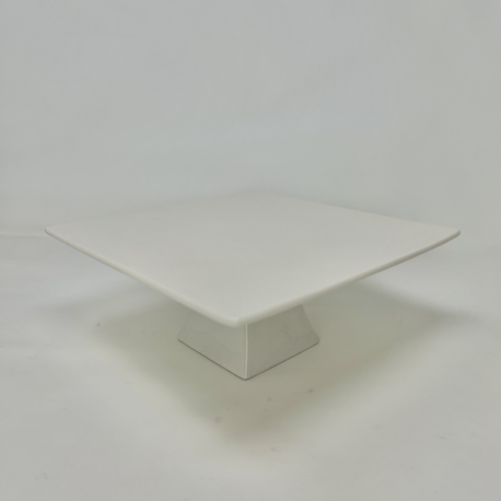 Square Cake Stand - Pedestal - White - Ceramic
