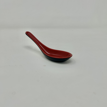 Chinese Soup Spoon - red and black melamine