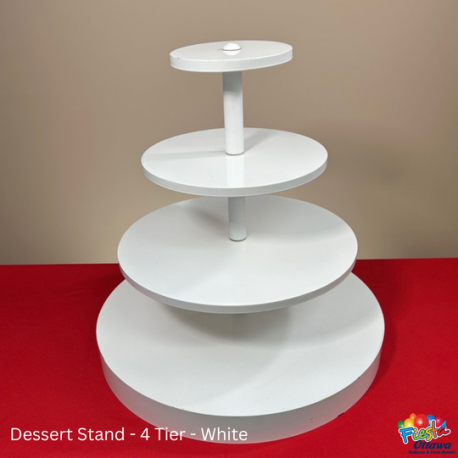 Round Cascading Dessert Stand - Metal - White
