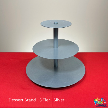 Round Cascading Dessert Stand - Metal - Silver