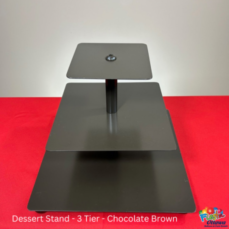 Square Cascading Dessert Stand - Metal - Chocolate Brown