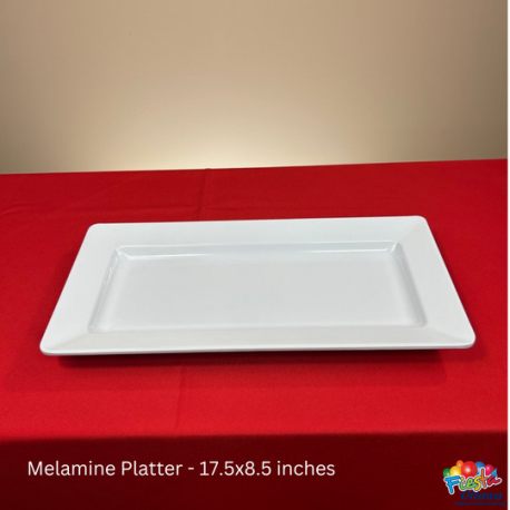 Platter - White - Melamine - 17.5x8.5 inches