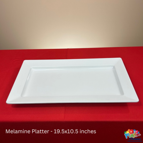 Platter - White - Melamine - 19.5x10.5 inches
