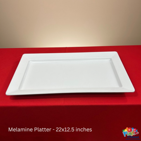 Platter - White - Melamine - 22x12.5 inches