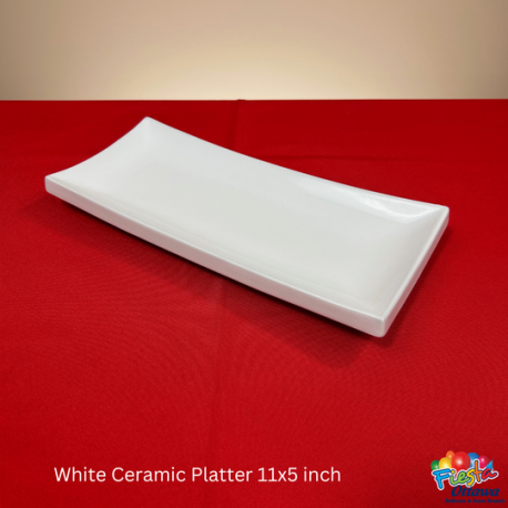 Platter White Ceramic 11x5 inches