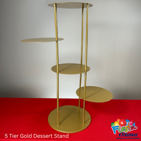 Dessert Stand - 5 Tier - Gold