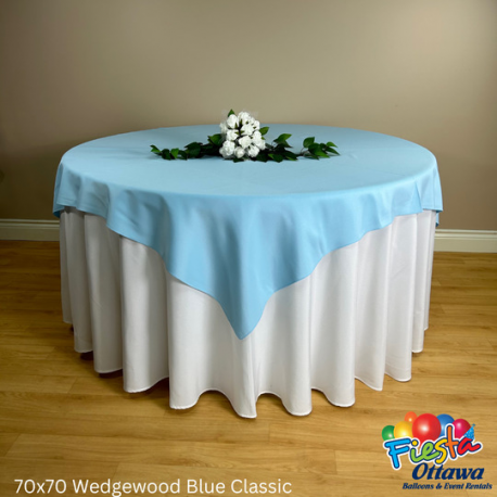 Wedgewood Blue Classic Overlay Poly 70x70 inches