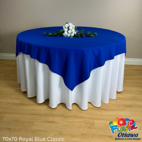 Royal Blue Classic Overlay Poly 70x70 inches