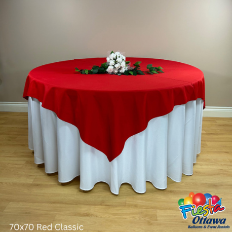 Red Classic Overlay Poly 70x70 inches