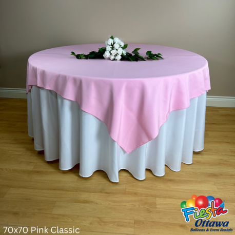 Pink Classic Overlay Poly 70x70 inches