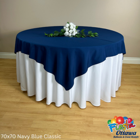 Navy Blue Classic Overlay Poly 70x70 inches