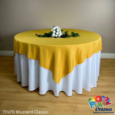 Mustard Classic Overlay Poly 70x70 inches