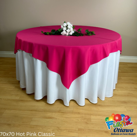 Hot Pink Classic Overlay Poly 70x70 inches