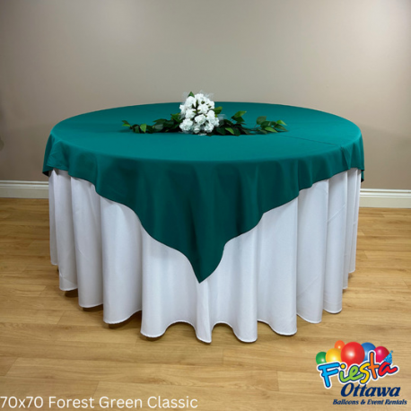 Forest Green Classic Overlay Poly 70x70 inches