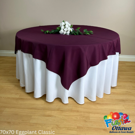 Eggplant Classic Overlay Poly 70x70 inches