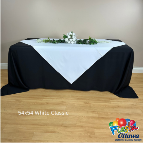 White Classic Overlay Poly 54x54 inches