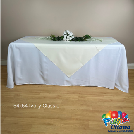 Ivory Classic Overlay Poly 54x54 inches