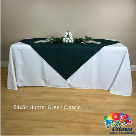 Hunter Green Classic Overlay Poly 54x54 inches