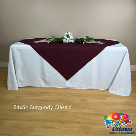 Burgundy Classic Overlay Poly 54x54 inches