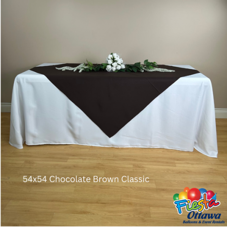 Chocolate Brown Classic Overlay Poly 54x54 inches