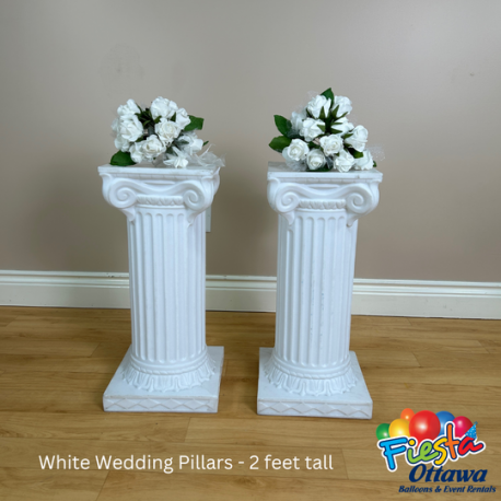 White Wedding Pillars - 2 feet tall - rented as the pair