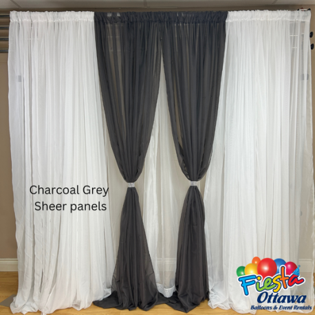 Backdrop Panel - Charcoal Grey Sheer 10x10 feet