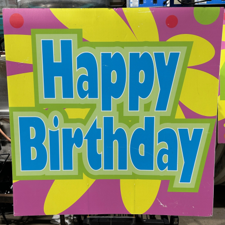 Lawn Sign - Happy Birthday - pink - large