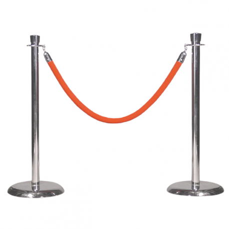 Stanchion Rope Red - Chrome Connectors