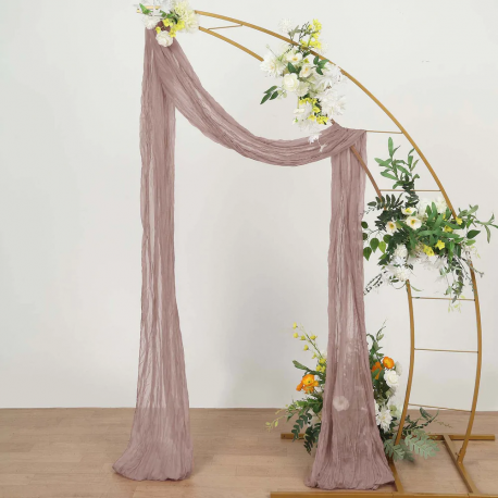 Dusty Rose Gauze Cheesecloth Arch Drapery