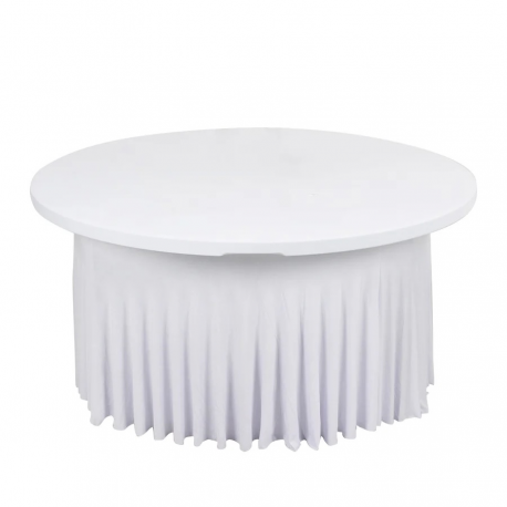 Wavy Spandex FOR 5 Foot / 60 inch Round tables - White
