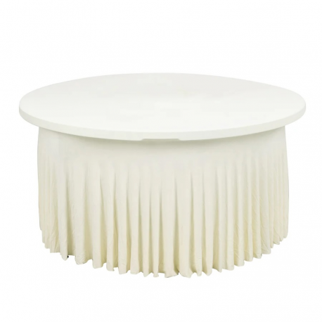 Wavy Spandex FOR 5 Foot / 60 inch Round tables - Ivory
