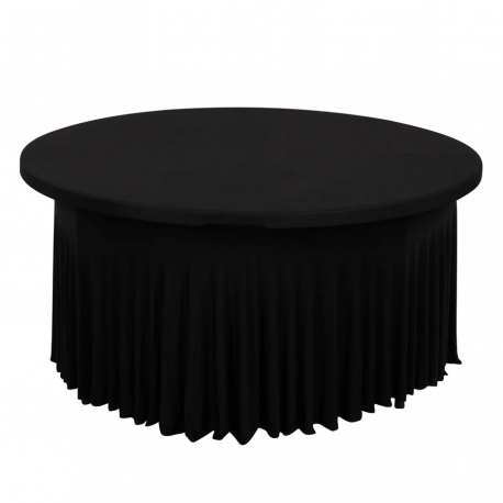 Wavy Spandex FOR 5 Foot / 60 inch Round tables - Black