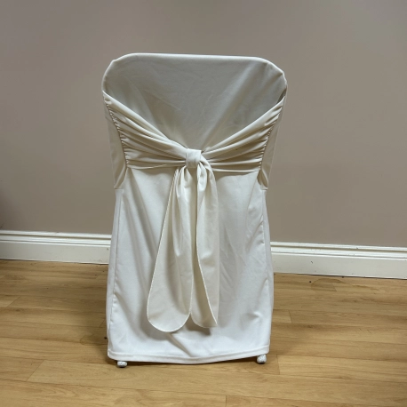 Ivory with Sash Bella Chair Cover for folding chairs
